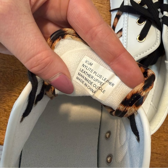 Tretorn Nylite Plus White Leather Sneakers Leopard Print New | Women’s Size 9.5 - Picture 9 of 12